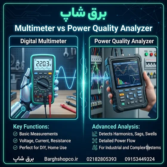 تفاوت پاور آنالایزر و مولتی‌ متر: کدام یک برای پایش کیفیت توان مناسب‌ تر است؟
